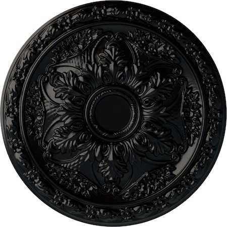 Baile Ceiling Medallion (Fits Canopies Up To 3 1/4), Hand-Painted Jet Black, 20OD X 1 5/8P